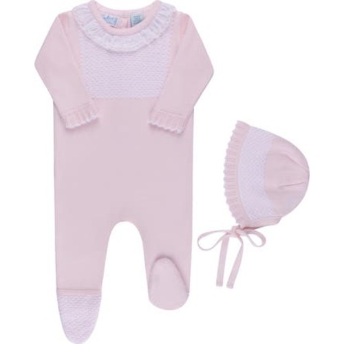 Jacquard Yoke Cotton Footie & Hat Set, 3-6M