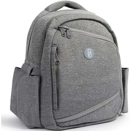 Neoprene Diaper Bag Backpack, Breast Pump Bag With Cooler, Multifunctional Travel Backpack For Outdoor, Baby Bag For Mom With Pockets, Changing Pad & Best Gift For Mothers Pumping Bag, Grey
