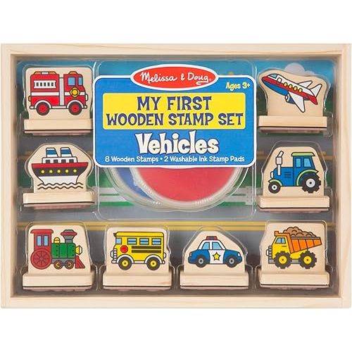 Melissa & Doug My First Wooden Stamp Set - Vehicles