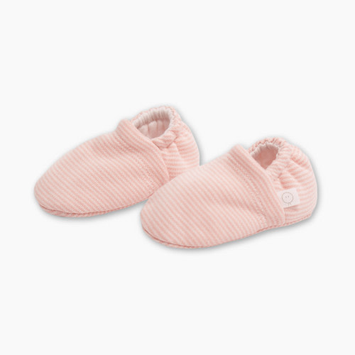 MORI Baby Booties - Blush Stripe, 0-3m, 2