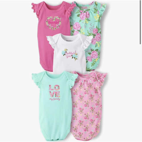 The Children's Place unisex baby And Newborn Short Sleeve 100% Cotton Bodysuits