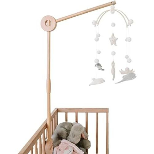 Sasa Baby and Toddler Crib Mobile Arm - Wooden Mobile Arm, Strong Hold Anti Slip Attachment Clamp for Sturdy Mobile Hanger, Mobile Hanger for Crib Nursery Decor Girls Boys, 100% Beech Wood, 30 inches