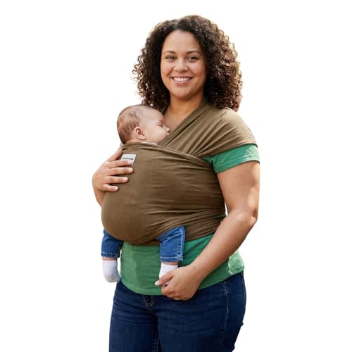 MISSWISDOM Baby Wraps Carrier, Baby Carrier Wrap Newborn Sling 7-35lbs, Baby Wearing Wrap Newborn Wrap Carrier, Baby Sling Carriers for Newborn and Infant, Brown