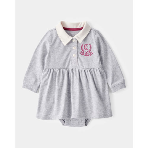 Baby Varsity Polo Bodysuit Dress - Grey - Carter's | Carter's