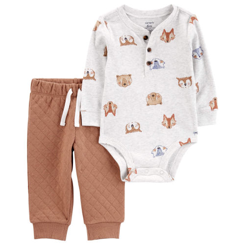Baby 2-Piece Animal Print Bodysuit Pant Set