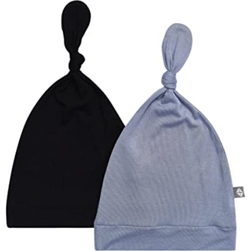 KYTE BABY Bamboo Rayon Baby Beanie Hats Soft Knotted Caps - 2 Pack