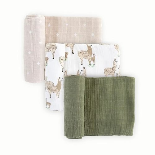 Little Unicorn Premium Muslin Swaddle Blanket 3 Pack (Llama Llama)