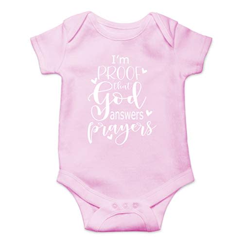 AW Fashions I'm Proof That God Answers Prayers Baby Bodysuit Cute Newborn Boy Funny Rompers Girl Clothes