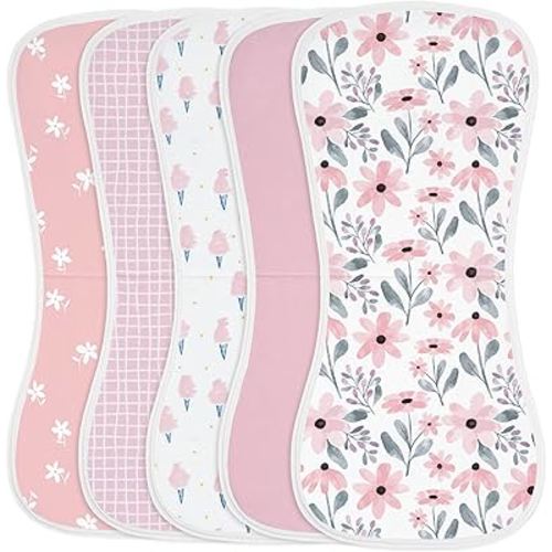 Yoofoss Baby Burp Cloths 5 Pack 21''X10''