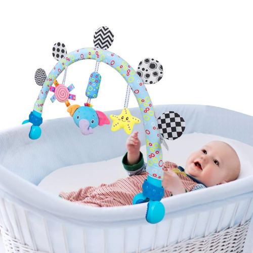 Baby mobile Bassinet Toys for Infant & Toddlers, Crib Accessory, Travel Arch for Stroller & Pram Activity toy Bar (Elephant)