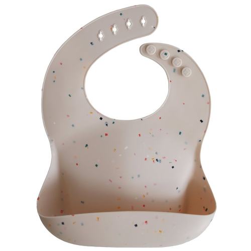 Mushie Confetti Print Silicone Baby Bib