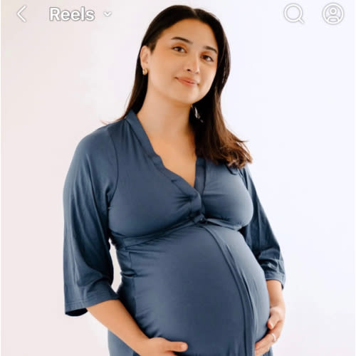Lila Labor & Postpartum Gown in Plum