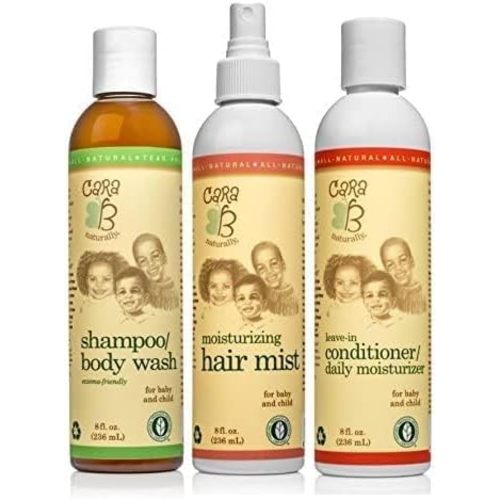 Hair Care Bundle - Includes Shampoo/Body Wash, Leave-in Conditioner/Daily Moisturizer and Moisturizing Hair Mist – Pack of 3 at 8 Ounces