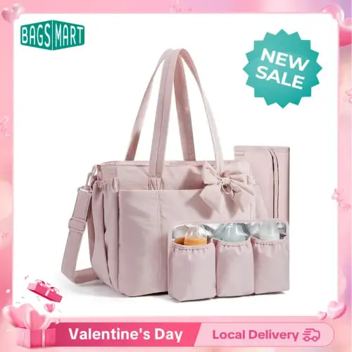 【NEW IN】BAGSMART Crush Bow Diaper Bag Tote Large Waterproof Puffer - TikTok Shop