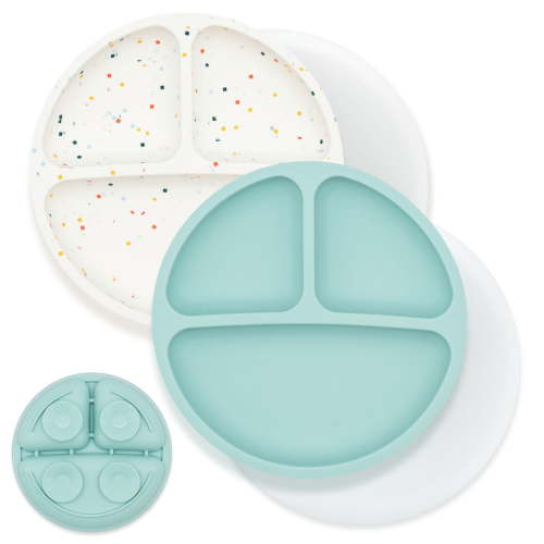 WeeSprout Suction Plates for Babies & Toddlers, 100% Silicone, 2 Pack