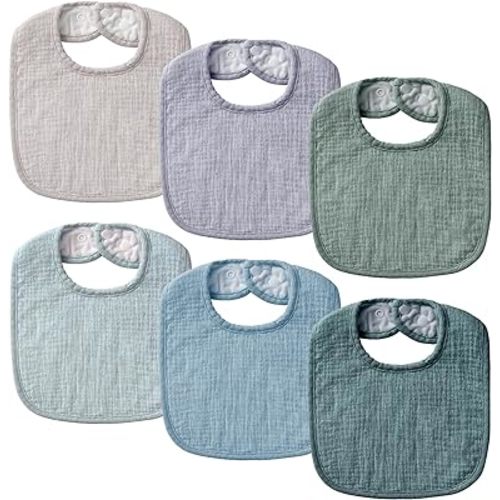 Muslin Baby Bibs for Unisex Boys Girls, Soft Cotton Baby Drool Bibs, Drooling and Teething Bibs for Infant, Newborn