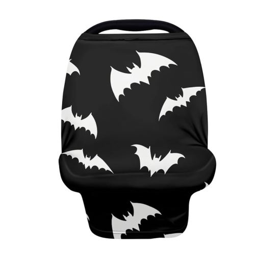Belidome Halloween Bat Car Seat Covers for Baby Stroller Canopy Stretch Scarf, Black