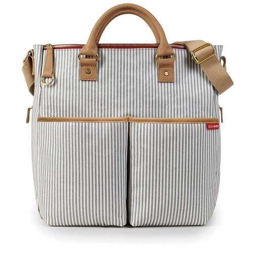 Skip Hop Diaper Bag: Iconic Duo Signature Function Forward Tote with Changing Pad & Stroller Attachement, French Stripe