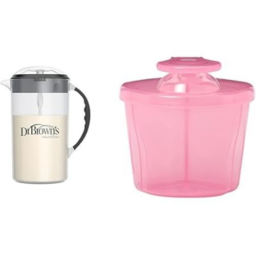 Dr. Brown's Baby Formula Mixing Pitcher, 32oz & Formula Dispenser for Travel, Pink
