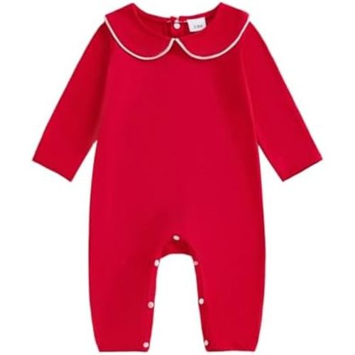 Merqwadd Baby Coming Home Outfit Boy Girl Cotton Long Sleeve Romper Jumpsuit Plain One-Piece Clothes