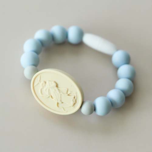 Immaculate Heart of Mary Saint Teething Bracelet | | Light Blue