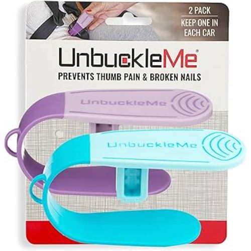 UnbuckleMe Car Seat Buckle Release Tool - Purple & Blue 2 Pack - Buy One for Each Car or Give One to a Friend