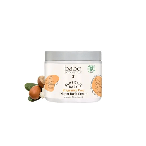 Babo Botanicals Sensitive Baby Fragrance-Free Diaper Cream - 25% Natural Zinc Oxide - Calendula, Shea & Cocoa Butter - EWG Verified - Vegan