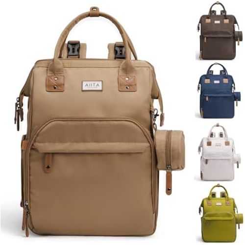 Diaper Bag Backpack, Multifunction Diaper Bag with Changing Station, Stylish Baby Bags, Large Unisex Diaper Backpack for Mom and Dad, Baby Registry Search, Portable Changing Pad – Coffee Brown