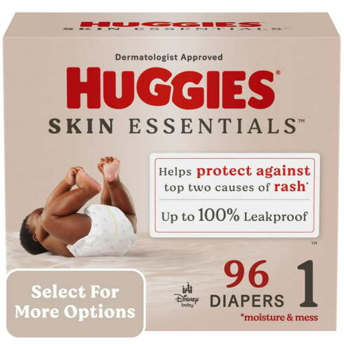 Huggies Skin Essentials Baby Diapers, Size 1 (8-14 lbs), 96 Ct (Select for More Options)