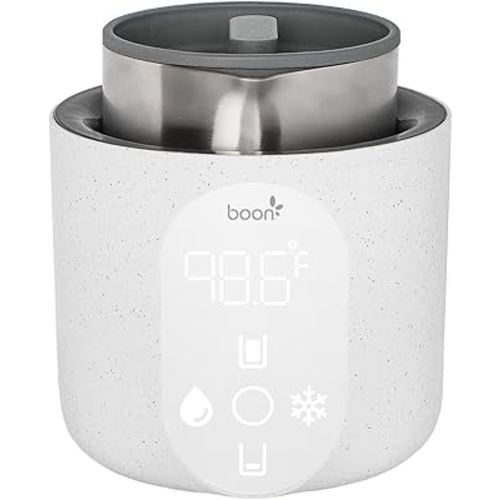 Boon Tempro Direct Heat Breastmilk Warmer - Retains Nutrients in Baby Formula and Breastmilk - Quick Liquid Warmer with Real Time Temp Reading - Breastfeeding Essentials