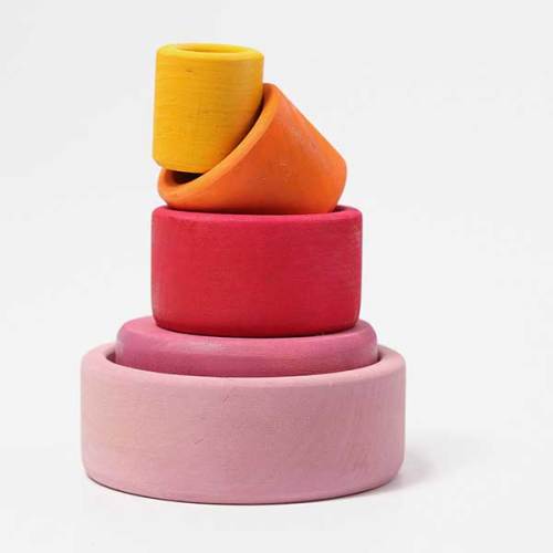 Grimm's Wooden Toys | Stacking Bowls - Lollipop Colors