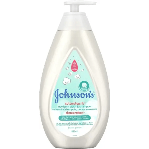 Johnson's Baby newborn bath wash and shampoo, cotton touch body wash, 800ml