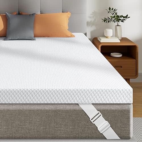 Firm Mattress Topper Full Size, 4 Inch Gel Infusion Extra Firm Bed Topper for Full Size Bed, Mattress Pad for Body Support & Pressure Relief, Ventilated Design, CertiPUR-US Certified, Removable Cover