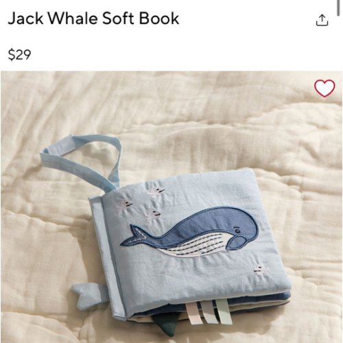 Jack Whale Soft Book for Kids | Pottery Barn Kids