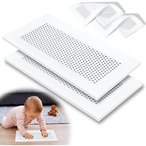 Orzbow Baby Proofing Soft Silicone Vent Cover for Home Wall/Ceiling/Floor Register,Child Proof Floor Air Vent Deflector Cover,Catches Debris Hair & Prevents Creepy Crawlies,Easy Install, White,2 Pack