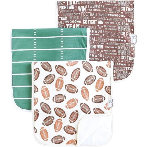 Copper Pearl Premium Baby Burp Cloths - 3-Pack Large Cotton Burp Cloths, Extra Soft Spit Up Rags with 3 Absorbent Layers, Perfect for Baby Boy and Baby Girl Gifts (21" x 10" Size, Blitz Set)