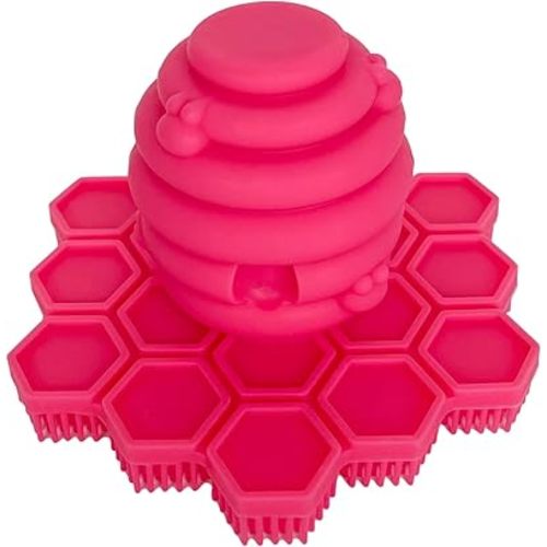 Big Bee, Little Bee - Kids Original ScrubBEE, 100% Silicone Childrens Bath Scrubber, Promotes Effective Independent Hand & Body Washing, As Seen on Shark Tank (Hibiscus)