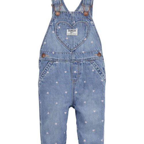 Baby Floral Print Ruffle Stretch Denim Overalls | carters.com
