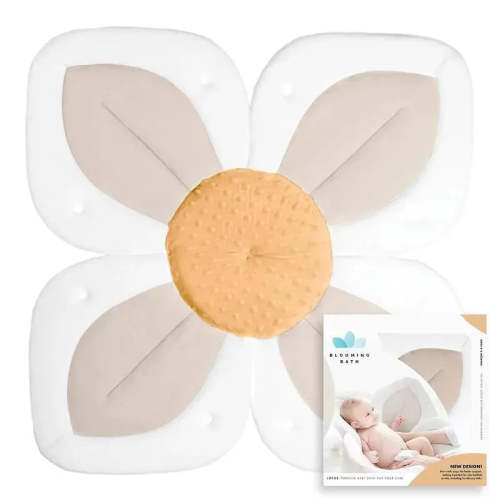 Blooming Bath - Lotus Flower Bath Mat Sink Cushion, Buttercream