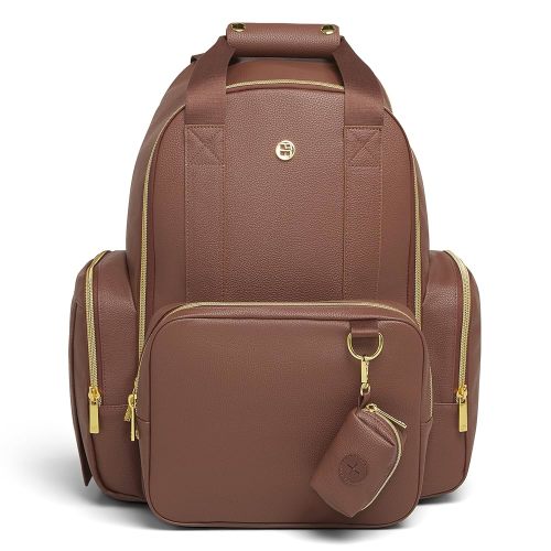 Huggies Signature Hug Pack Diaper Backpack, Cognac Leather, O/S