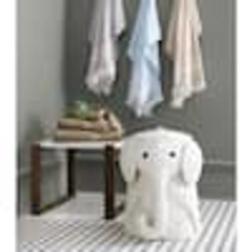 Home Decorators Collection Elephant White Woven Basket with Lid (18" W) 1641810410