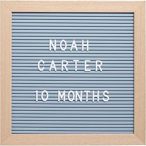 Kate & Milo Letterboard, Blue, Classic Wooden Letterboard, Baby Keepsake Photo Prop, Blue Letterboard Keepsake For Milestones, Baby Boy Nursery Decor, Baby Announcement Prop