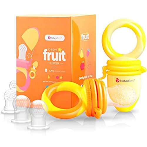 Baby Food Feeder/Fruit Feeder Pacifier (2 Pack) - Infant Teething Teether | Includes Additional Silicone Sacs