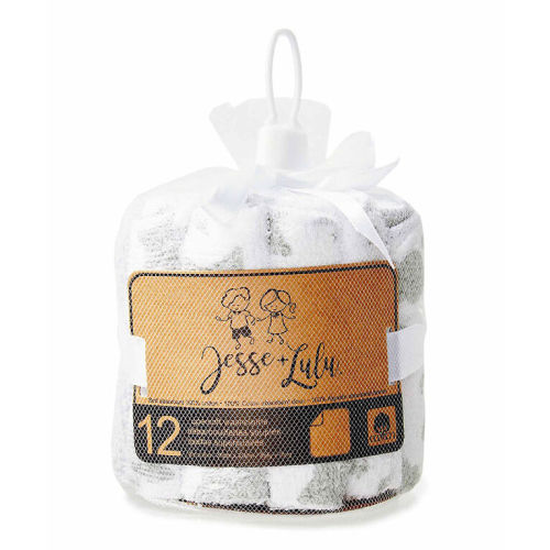 Jesse & Lulu 12-Pack Sky Theme Washcloth: Grey