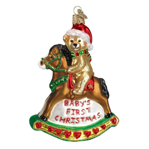 Baby’s 1st Christmas Rocking Horse Teddy Ornament by Old World Christmas – Traditions