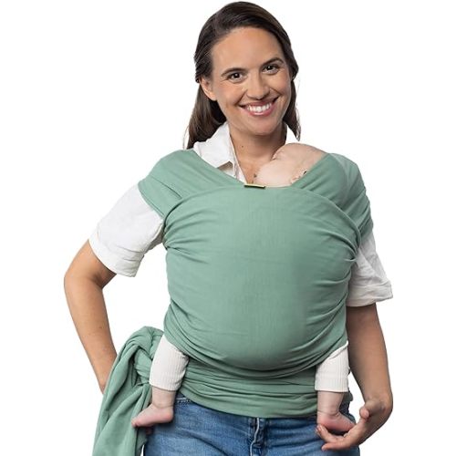 Boba Baby Wrap Carrier - Original Baby Carrier Wrap, Baby Sling for Newborns - Baby Wearing Essentials - Newborn Wrap Swaddle Holder, Newborn to Toddler Infant Baby Sling, 7-35 lbs (Sage Green)