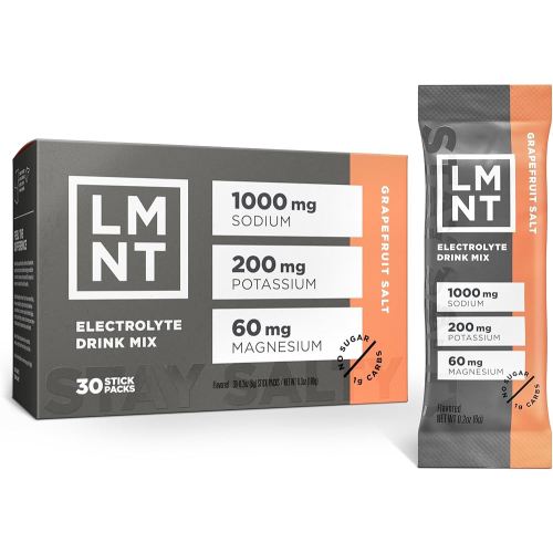 LMNT Zero Sugar Electrolytes - Grapefruit Salt | Drink Mix | 30 Count
