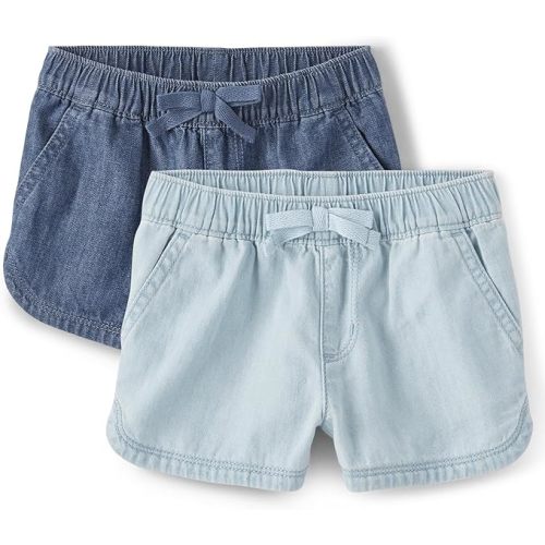 The Children's Place Baby Girls' and Toddler Pull on Chambray Shorts 18-24 months