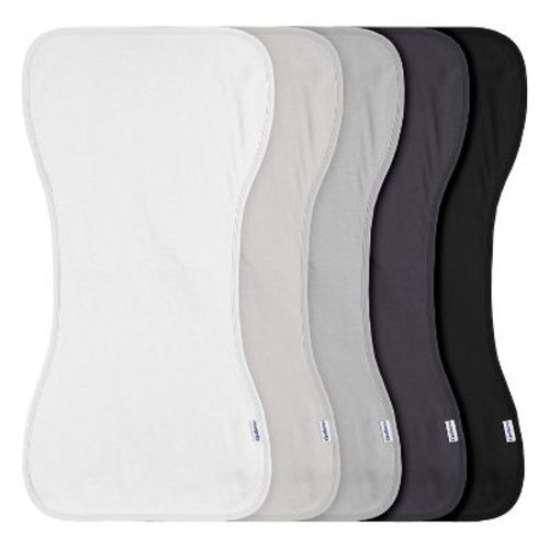 Gerber Baby Neutral Burp Cloths - White Black - One Size Fits Most - 5-pack