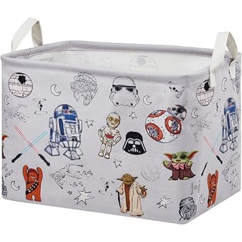Star Wars Room Nursery Decor,Baby Laundry Large Hamper Foldable With Waterproof Pe Coating,Dirty Clothes Basket Featuring The Child,Bedroom,Bathroom Set,Toy Bin,Kids Birthday Gifts (Square)
